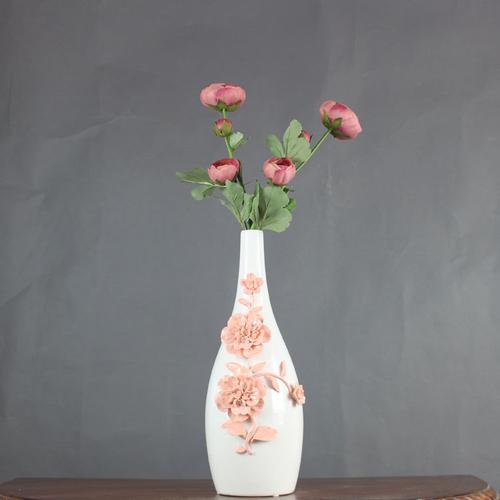 妙佰家陶瓷工艺品花瓶摆件雕花欧式花器简约陶瓷摆件厂家创
