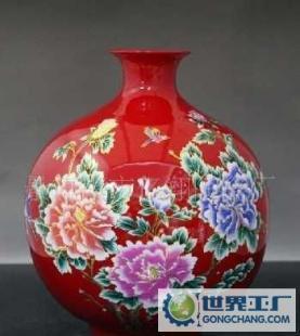 中国红石榴瓶 花开富贵 景德镇陶瓷 亿翔陶瓷工艺品_礼品、工艺品、饰品_世界工厂网中国产品信息库